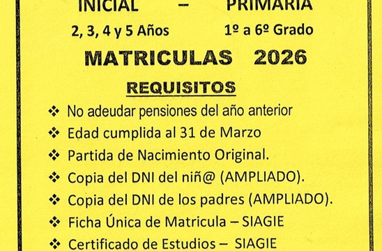 Matrículas 2026